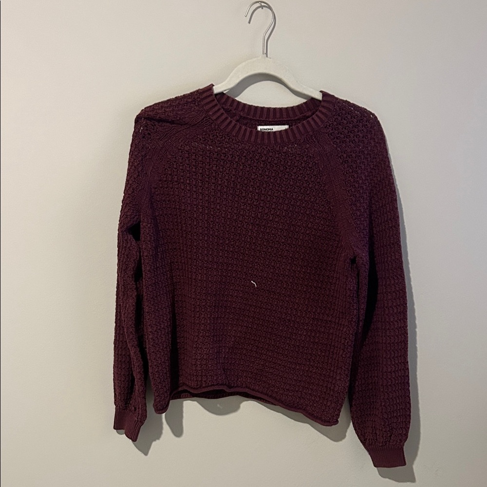 Sonoma Women's Deep Burgundy Crew Neck Sweater
